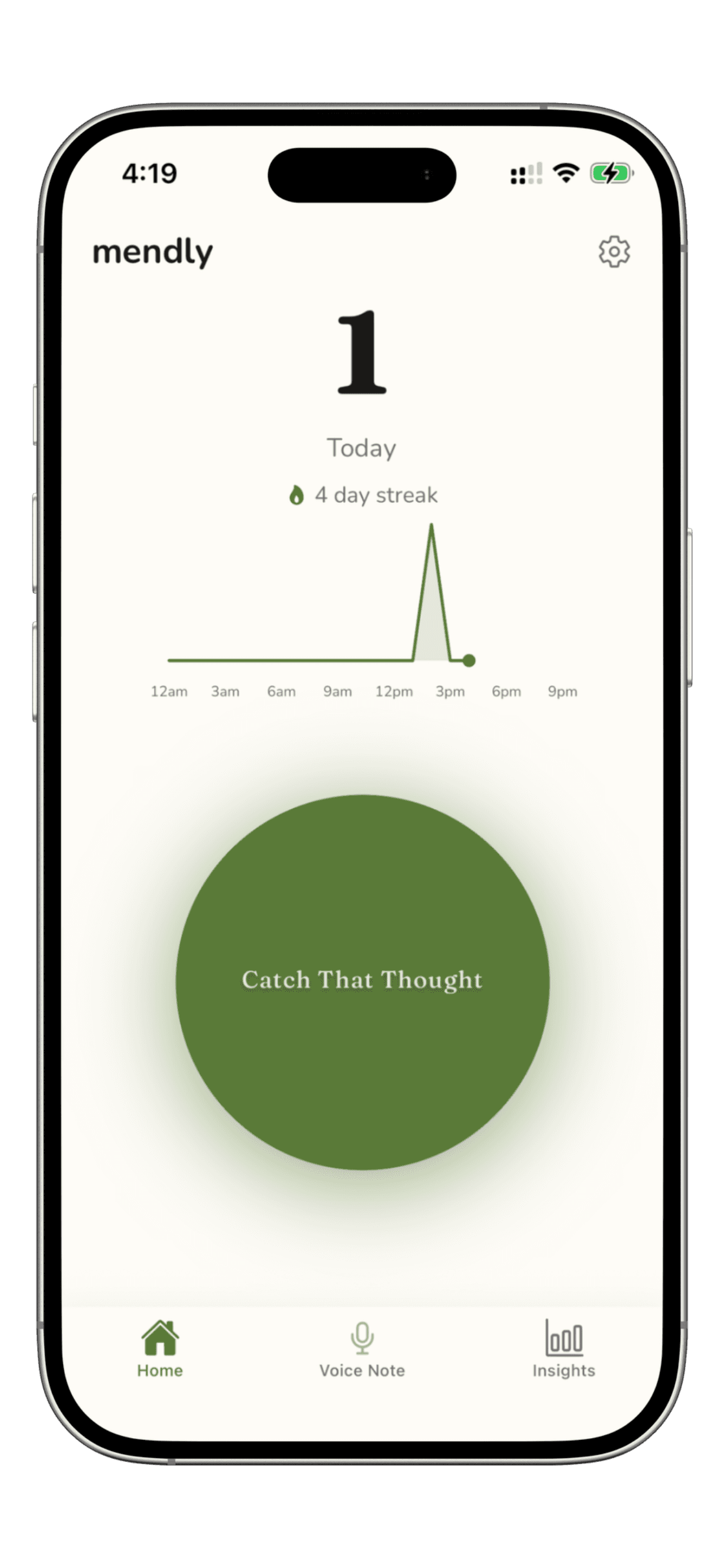 Mendly app — negative self-talk tracker for iPhone